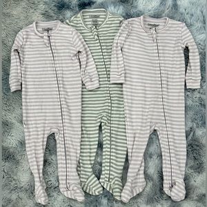 Woolino lot of 3 footie pajamas 3-6 months